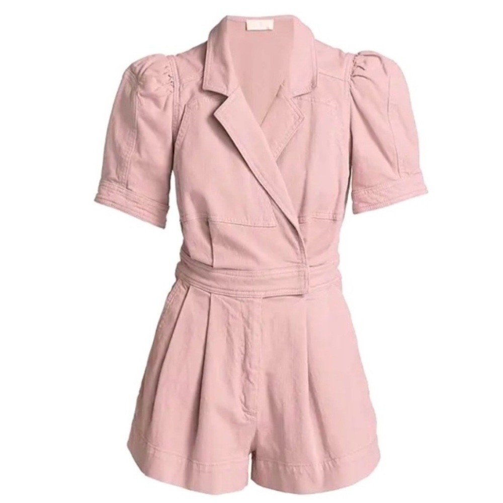 7 FOR ALL MANKIND Seamed Romper in Soft Lavender Pink Purple Sz. Small - Picture 4 of 15